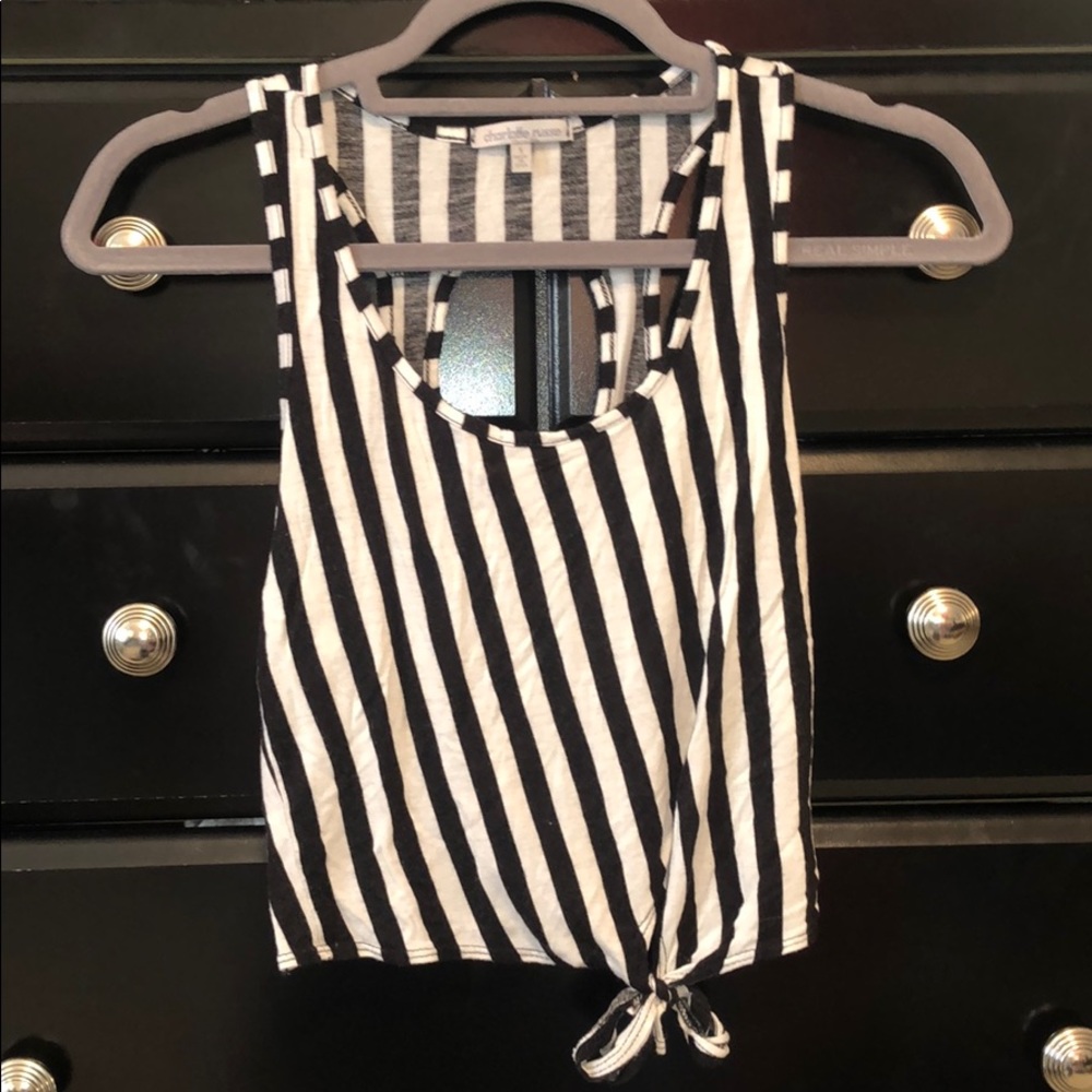 Striped tie crop top